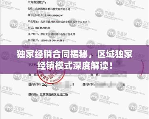 独家经销合同揭秘,区域独家经销模式深度解读!